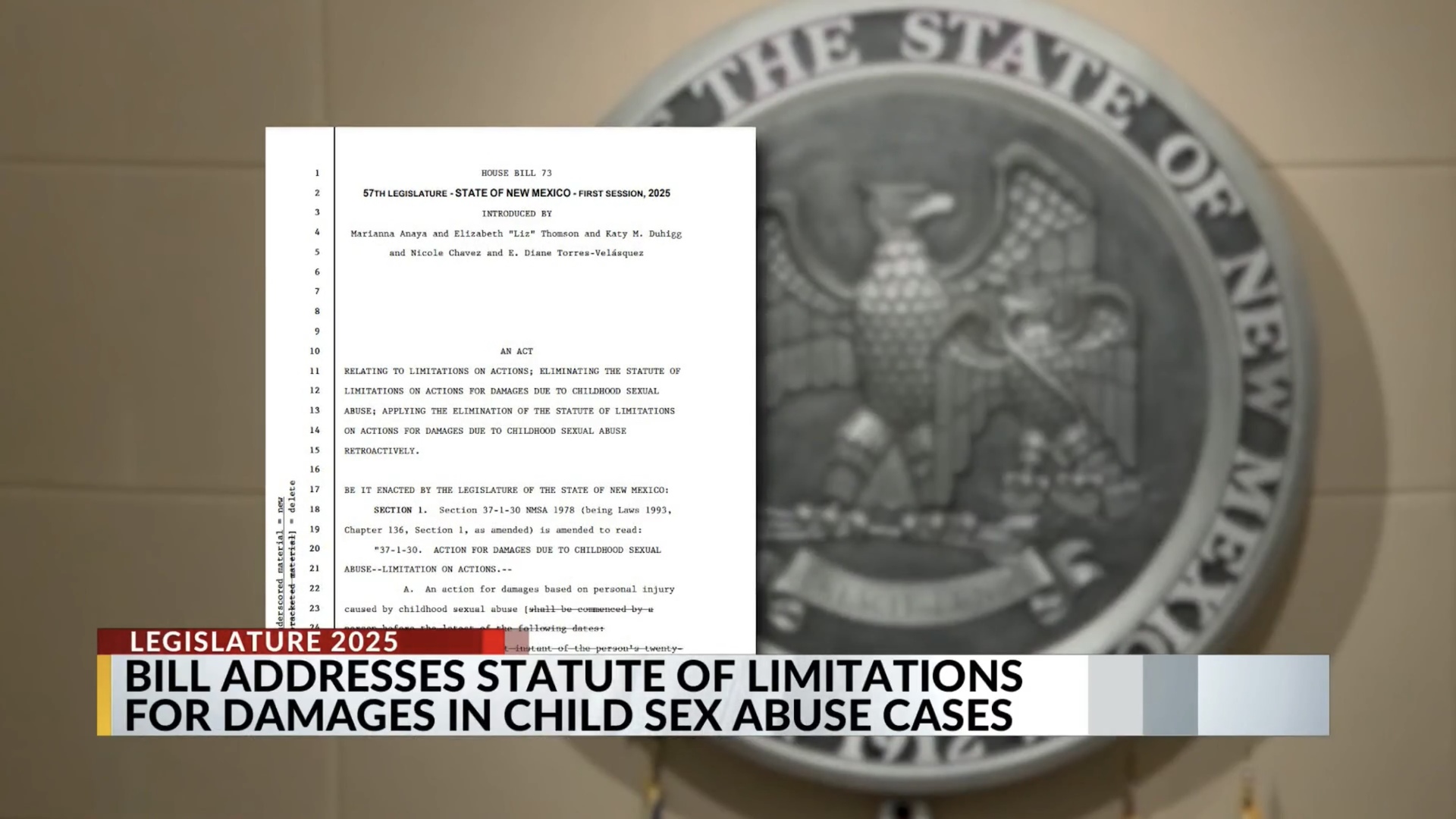 Bill would eliminate statute of limitations in civil cases for victims of childhood sexual assault